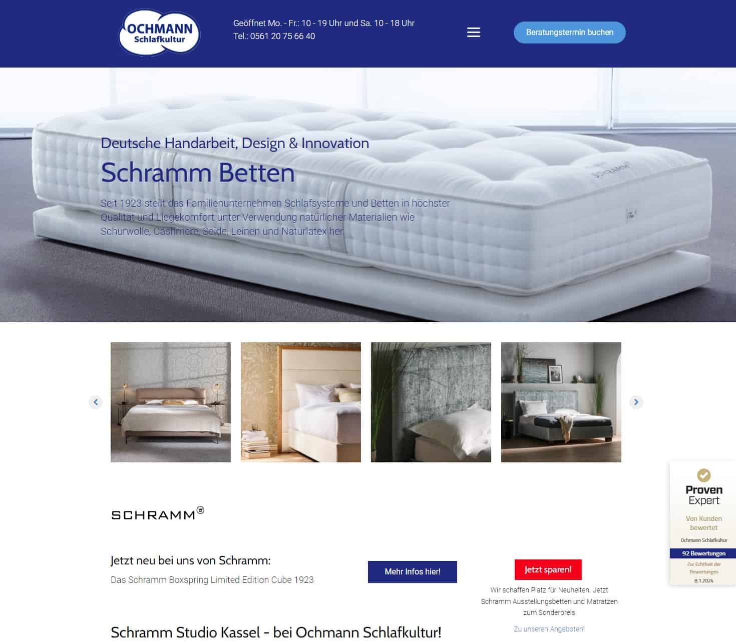 Referenz Thomas Ulbricht Webdesign: Ochmann Bettenfachgeschäft