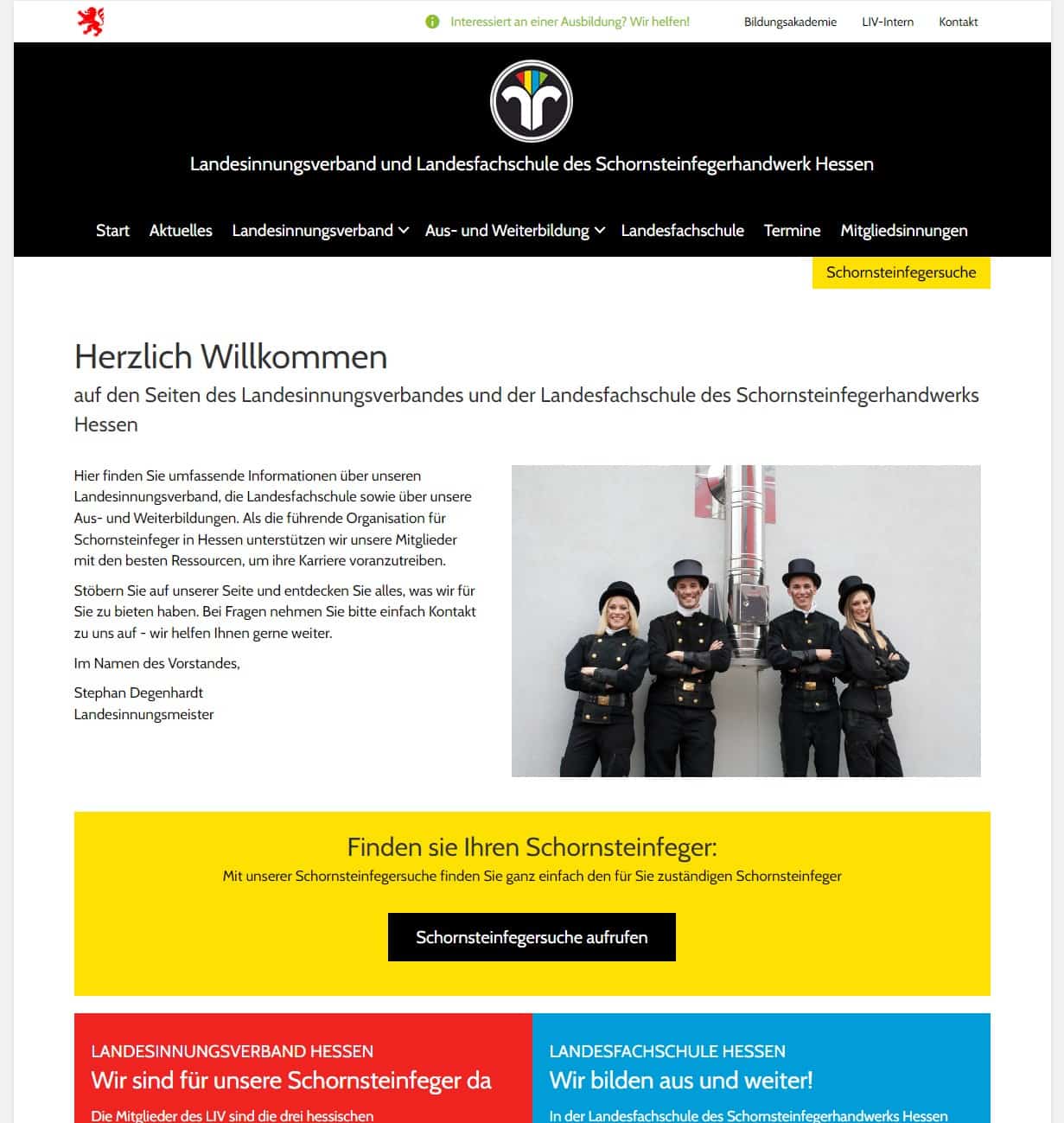 Referenz Thomas Ulbricht Webdesign: Schornsteinfegerinnung Hessen
