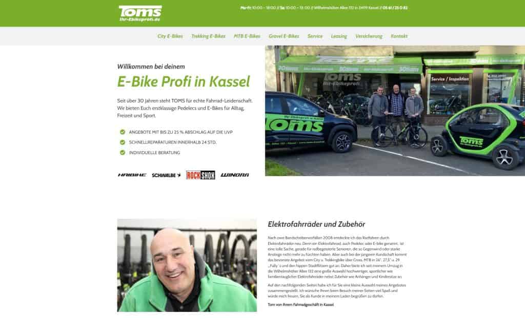 Webentwicklung auf WordPress Basis für TOMS Kassel